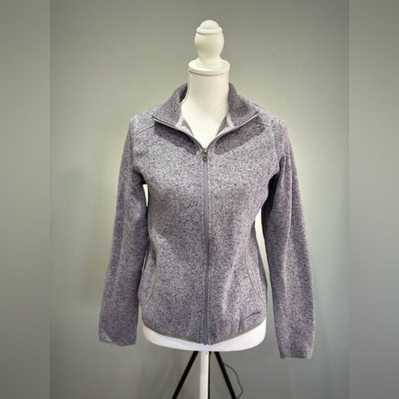 SALE! Women’s Lilac Eddie Bauer Radiator Fleece Full Zip Mock Size L EUC - Picture 1 of 8